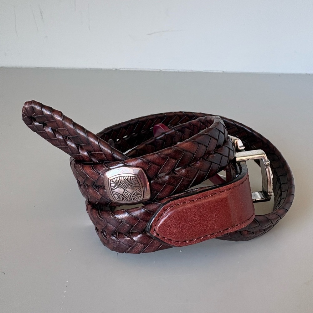 Brighton Braided Leather Belt Size 28 NWT - Picture 3 of 7
